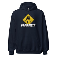Thumbnail for burnout sign hoodie for car enthusiasts in navy