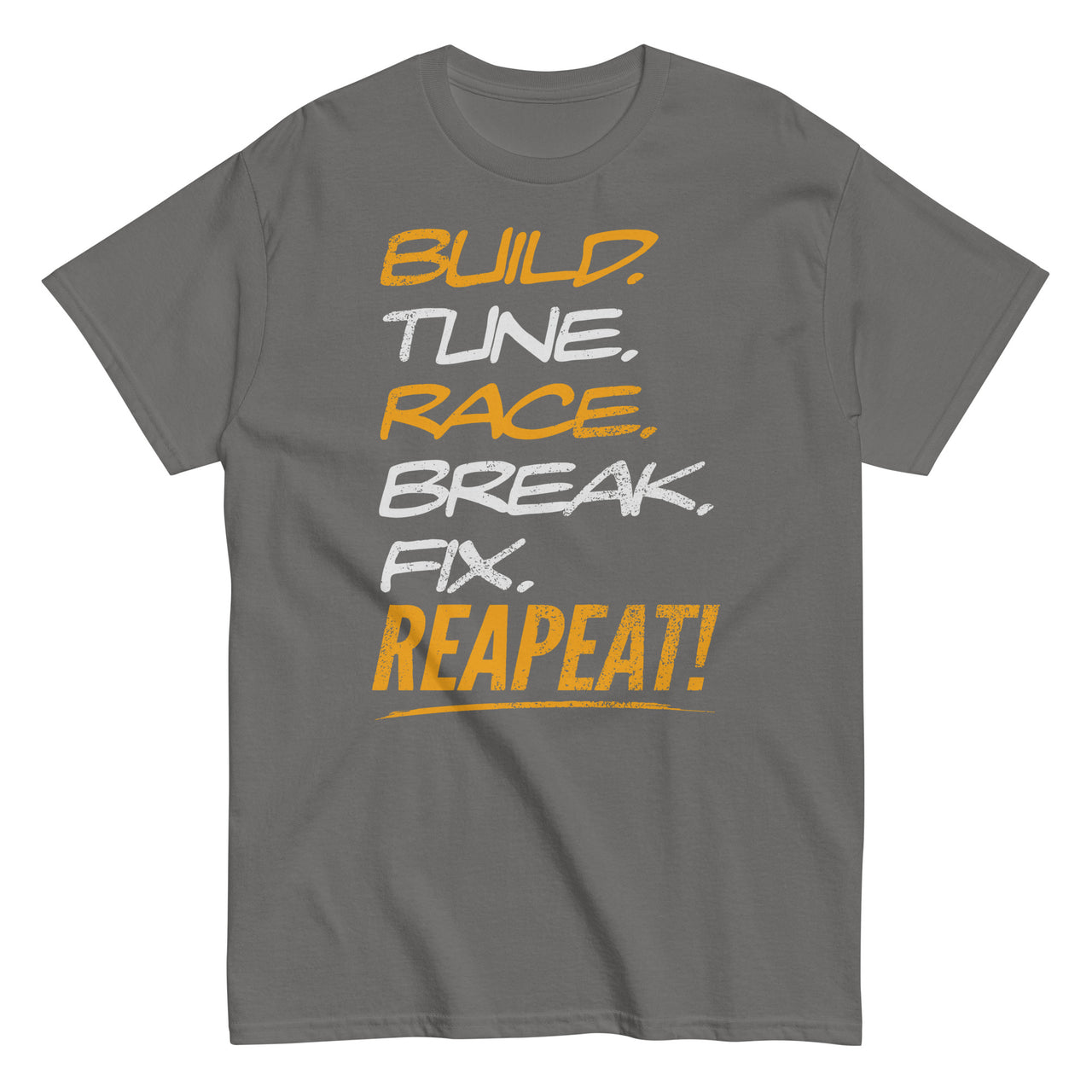 Drag Racing T-Shirt, Car Enthusiasts Tee, Racer / Racecar Lover T-Shirt in grey