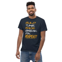 Thumbnail for Drag Racing T-Shirt, Car Enthusiasts Tee, Racer / Racecar Lover T-Shirt modeled in navy