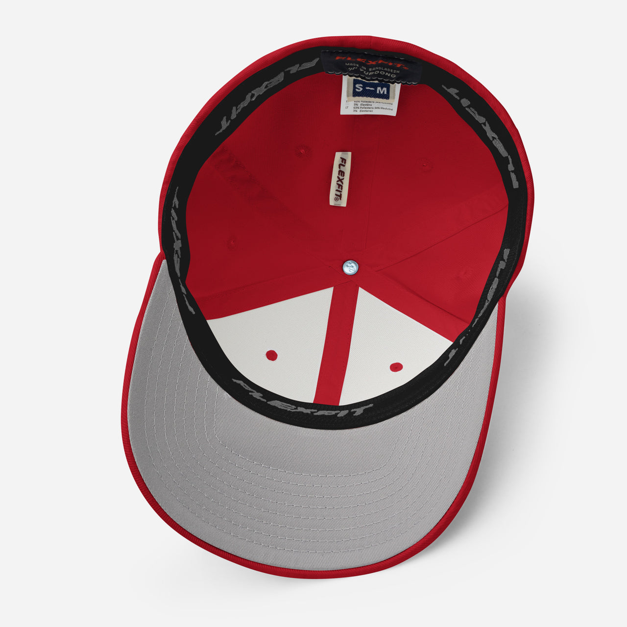 Square Body C10 Truck Flexfit Hat in red - underside