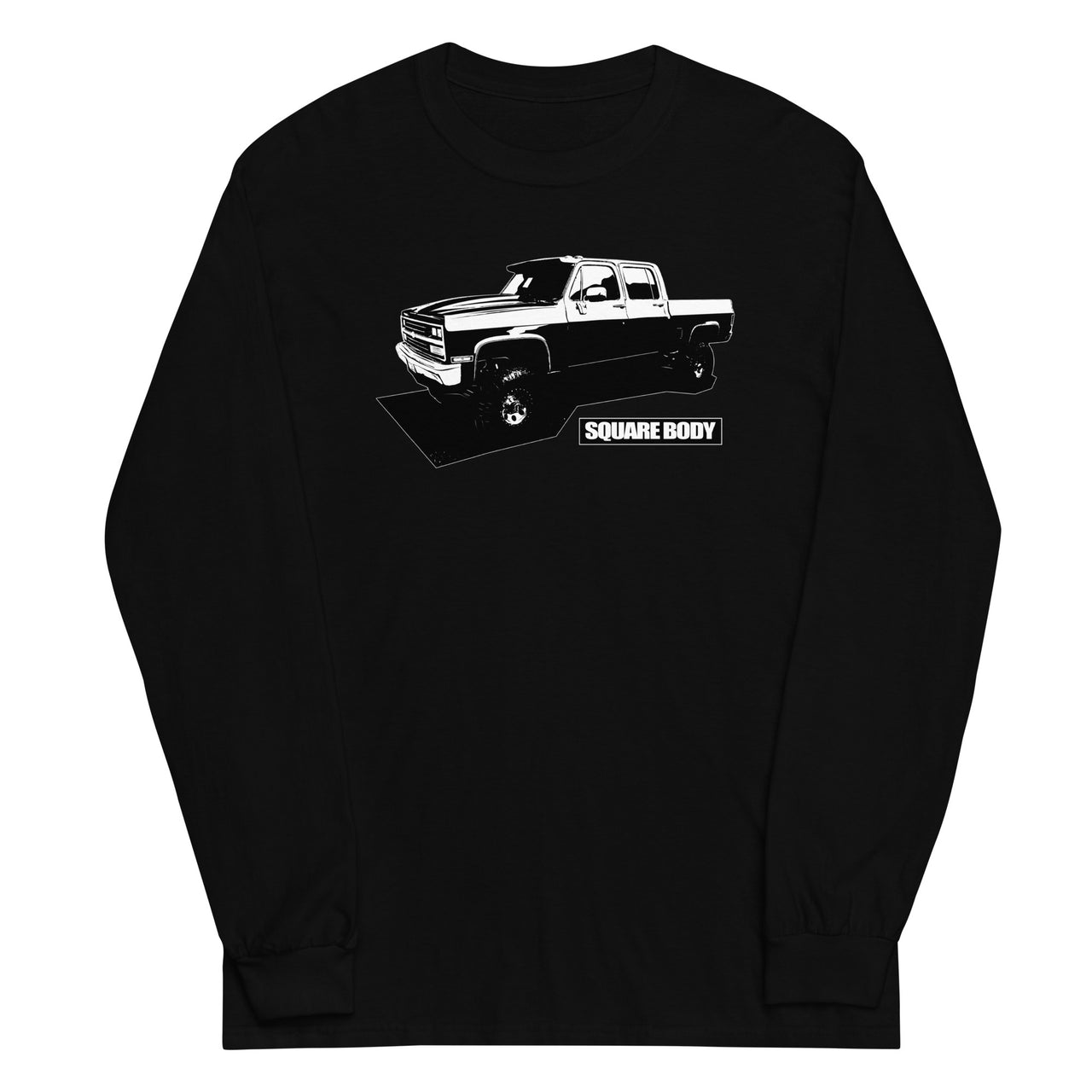 Crew Cab Square Body Truck Long Sleeve Shirt in black