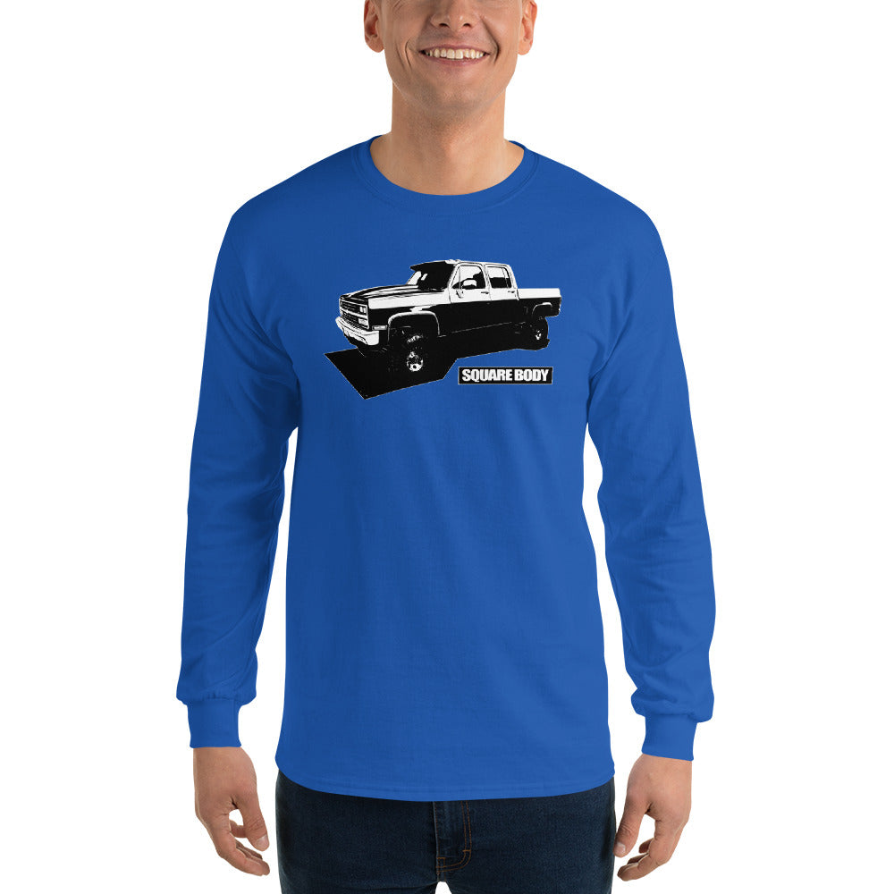 Crew Cab Square Body Truck Long Sleeve Shirt Modeled in Royal