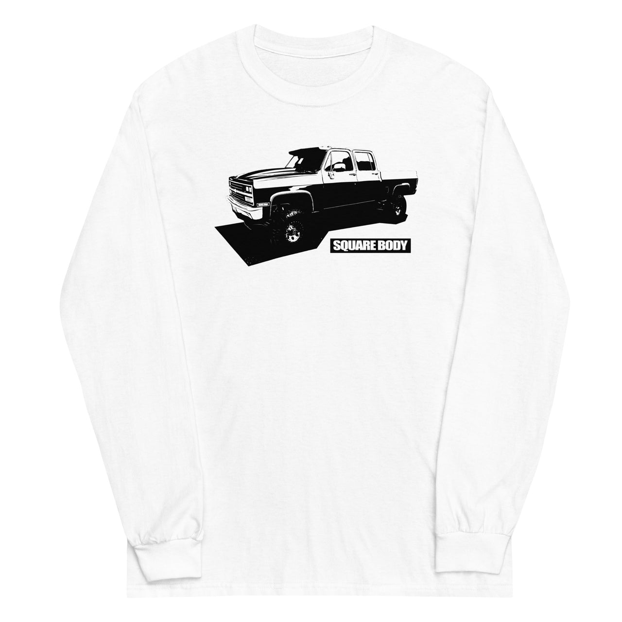 Crew Cab Square Body Truck Long Sleeve Shirt in White