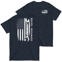 Thumbnail for Diesel Mechanic American Flag T-Shirt in navy
