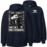 Thumbnail for Diesel Mechanic Big Tools Hoodie Sweatshirt in navy