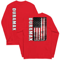 Thumbnail for Duramax Shirt With American Flag Design Mens Long Sleeve T-Shirt in red