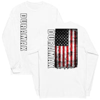 Thumbnail for Duramax Shirt With American Flag Design Mens Long Sleeve T-Shirt in white