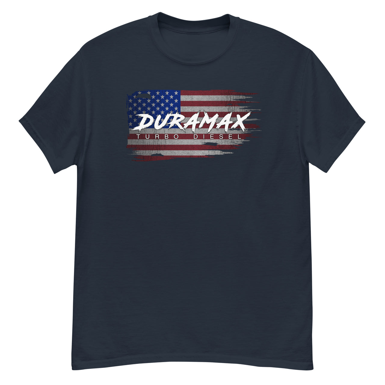 Duramax Diesel T-Shirt American Flag Shirt in navy
