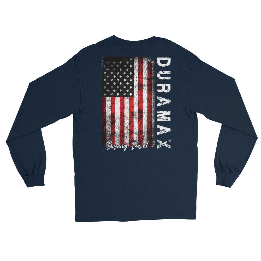 Duramax American Flag Long Sleeve T-Shirt in navy