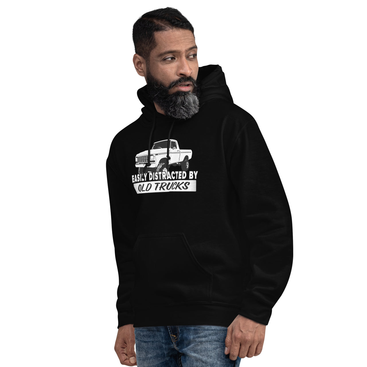 easily-distracted-by-old-trucks-dentside-ford-hoodie-black-modeled-2