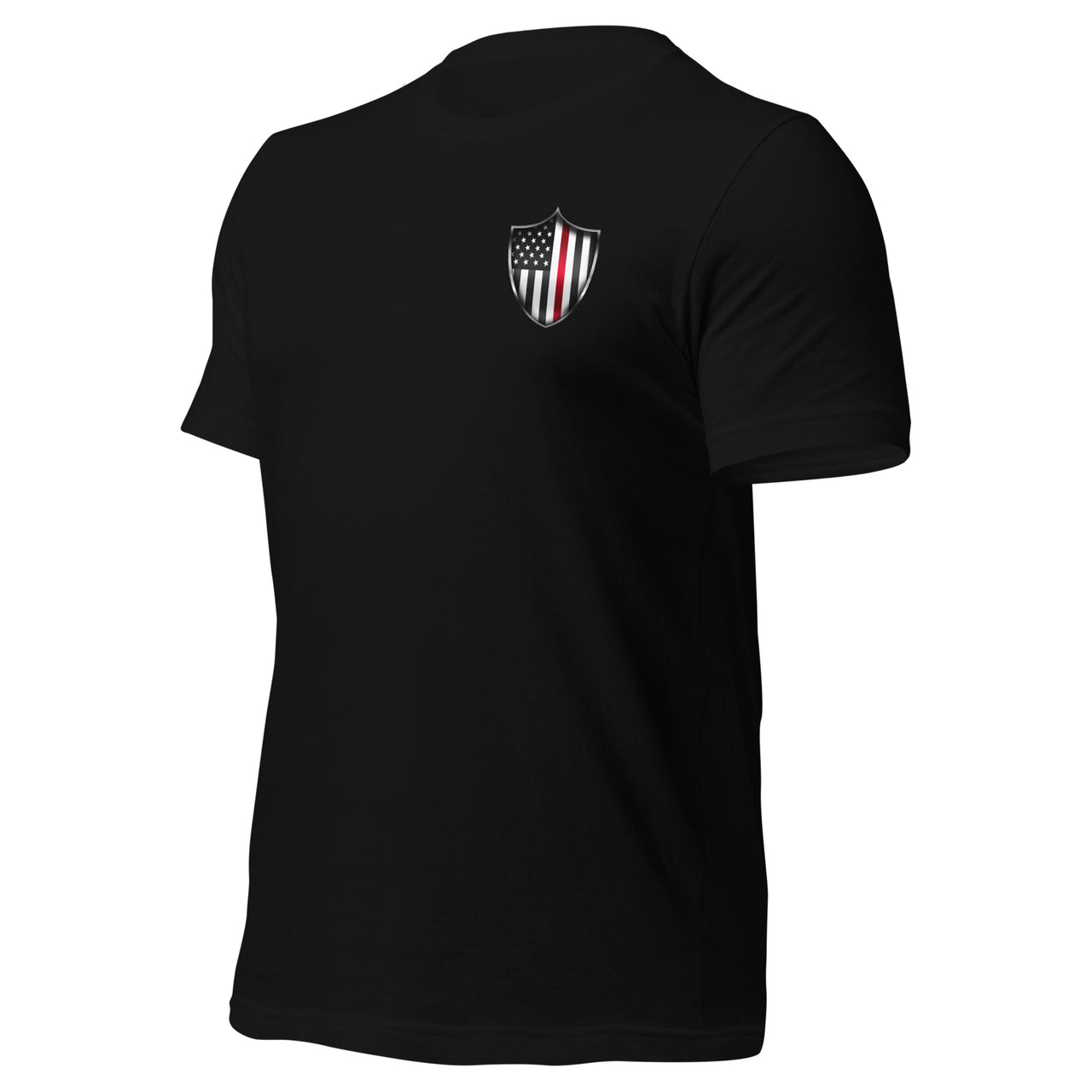 Fireman Red Line T-Shirt In Honor Of Our Fallen Heroes in black front