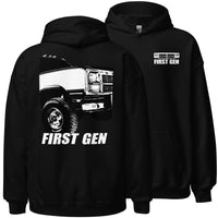 Thumbnail for First Gen Truck Hoodie Sweatshirt With Close Up Design in black