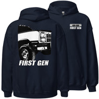 Thumbnail for First Gen Truck Hoodie Sweatshirt With Close Up Design in navy