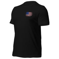 Thumbnail for Patriotic American Flag T-Shirt - Freedom Is NOT Free - black side