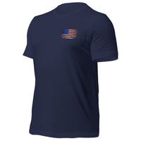 Thumbnail for Patriotic American Flag T-Shirt - Freedom Is NOT Free - navy side