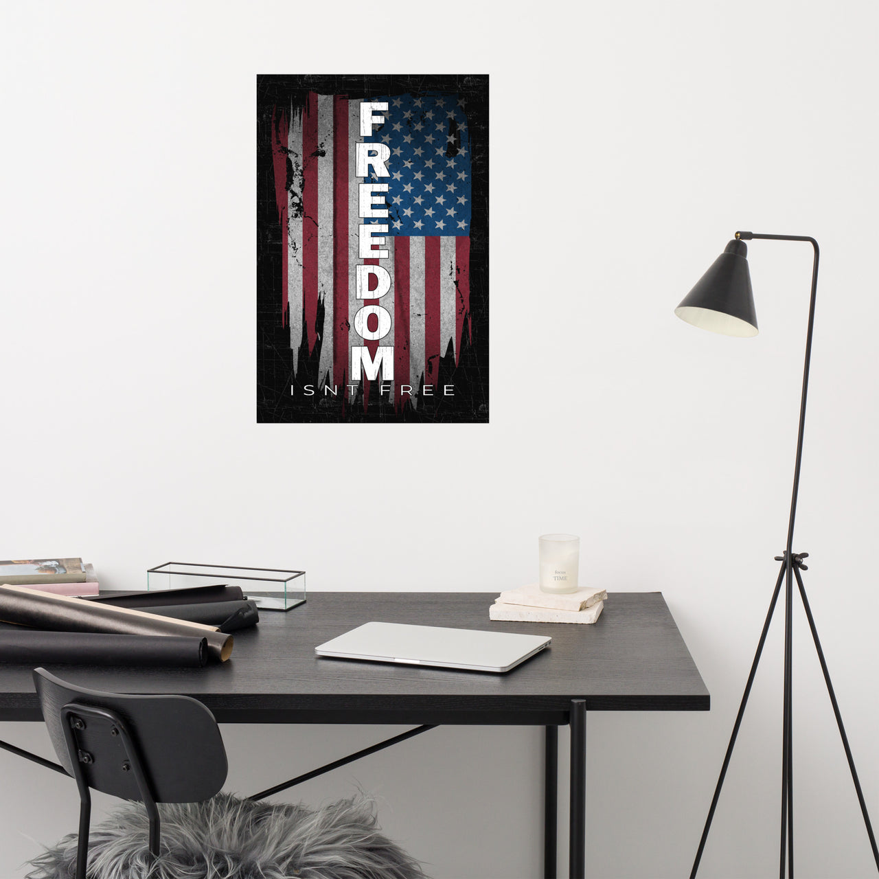 Freedom Isnt Free Poster - Patriotic American Flag Art