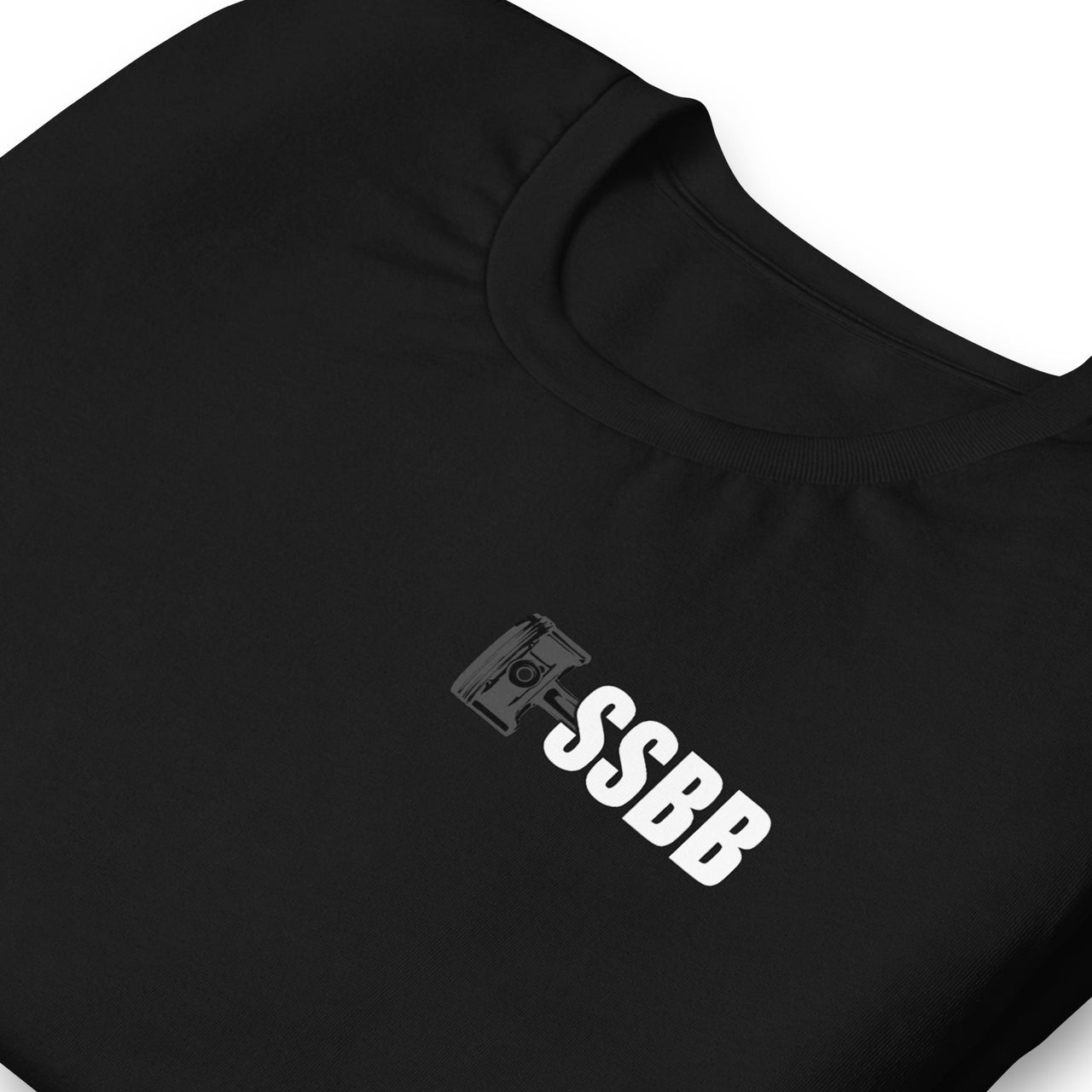 funny mechanic tshirt SSBB in black - close up of front print