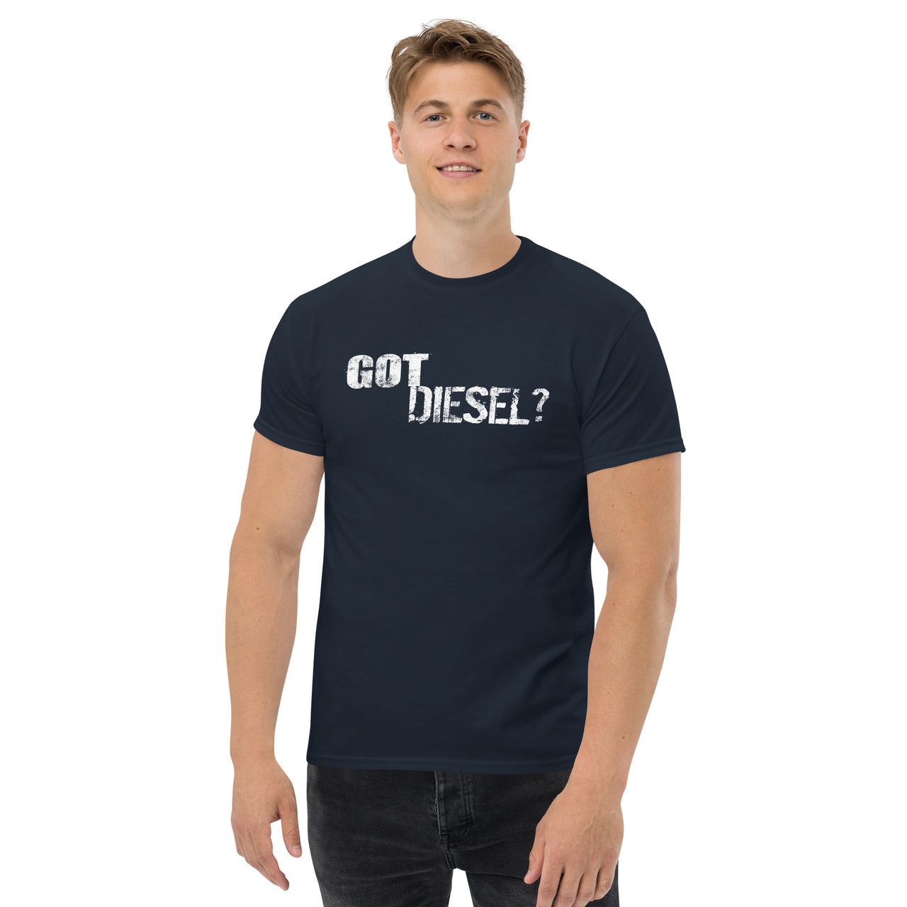 Got Diesel? Truck T-Shirt modeled in navy