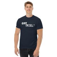 Thumbnail for Got Diesel? Truck T-Shirt modeled in navy