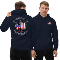 Thumbnail for In Honor Of Our Fallen Military Hoodie modeled in navy