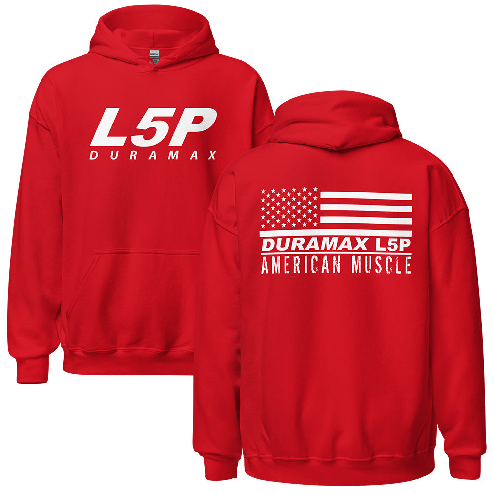 L5P Duramax with American flag design in red