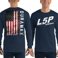 Thumbnail for l5p duramax long-sleeve shirt modeled in navy