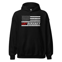 Thumbnail for LB7 American Flag Duramax Hoodie Sweatshirt in black