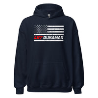 Thumbnail for LB7 American Flag Duramax Hoodie Sweatshirt in navy