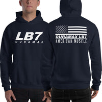 Thumbnail for LB7 Duramax American Flag Hoodie in navy