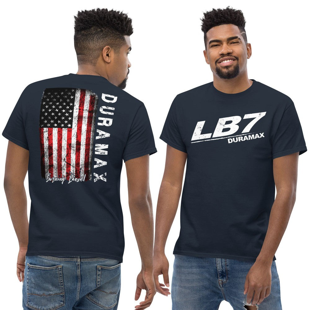 LB7 Duramax T-Shirt modeled in navy