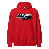 Thumbnail for LLY Duramax Hoodie Sweatshirt With Truck-In-Red-From Aggressive Thread