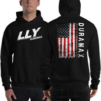 Thumbnail for LLY Duramax Hoodie in black modeled