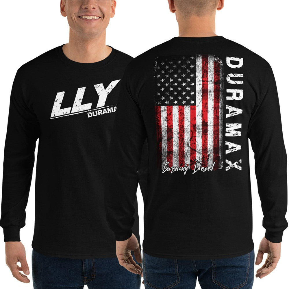 LLY Duramax Long Sleeve T-Shirt modeled in black