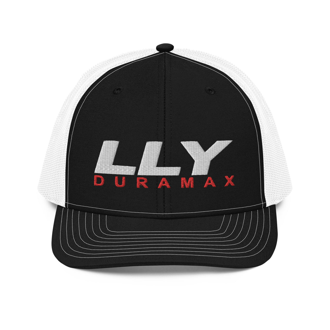 lly-duramax-trucker-cap-black-white-front