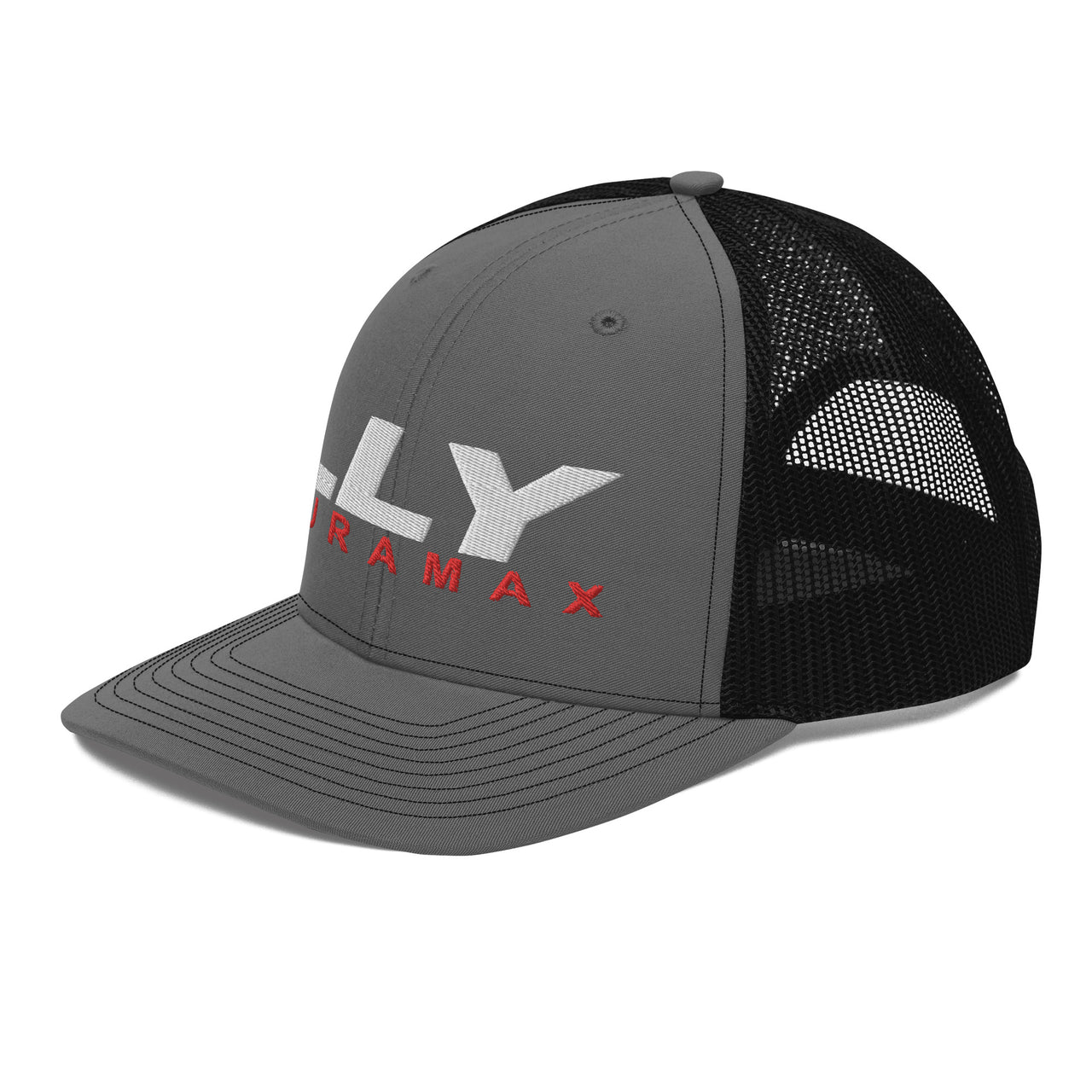 lly-duramax-trucker-cap-charcoal-black-left-front