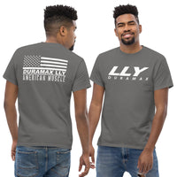 Thumbnail for LLY Duramax T-Shirt American Muscle Design Flag - modeled in charcoal