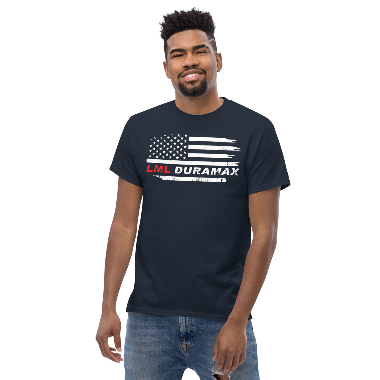 LML Duramax T-Shirt modeled in navy