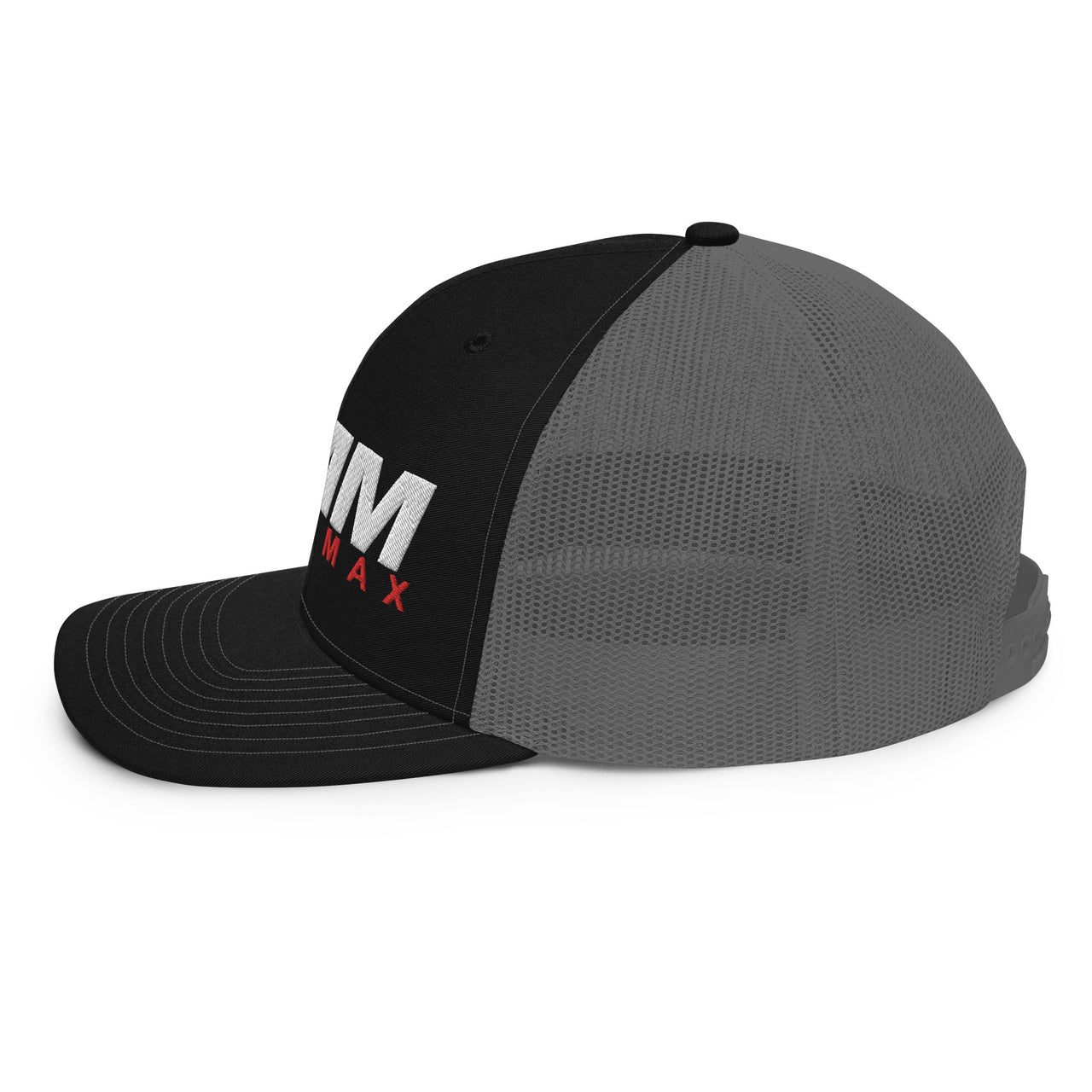 lmm-duramax-trucker-cap-black-charcoal-left-side