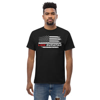 Thumbnail for LMM Duramax T-Shirt With American Flag Design - modeled in black on man