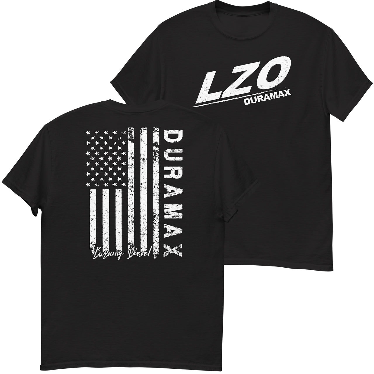 LZO Duramax T-Shirt With American Flag Design in black