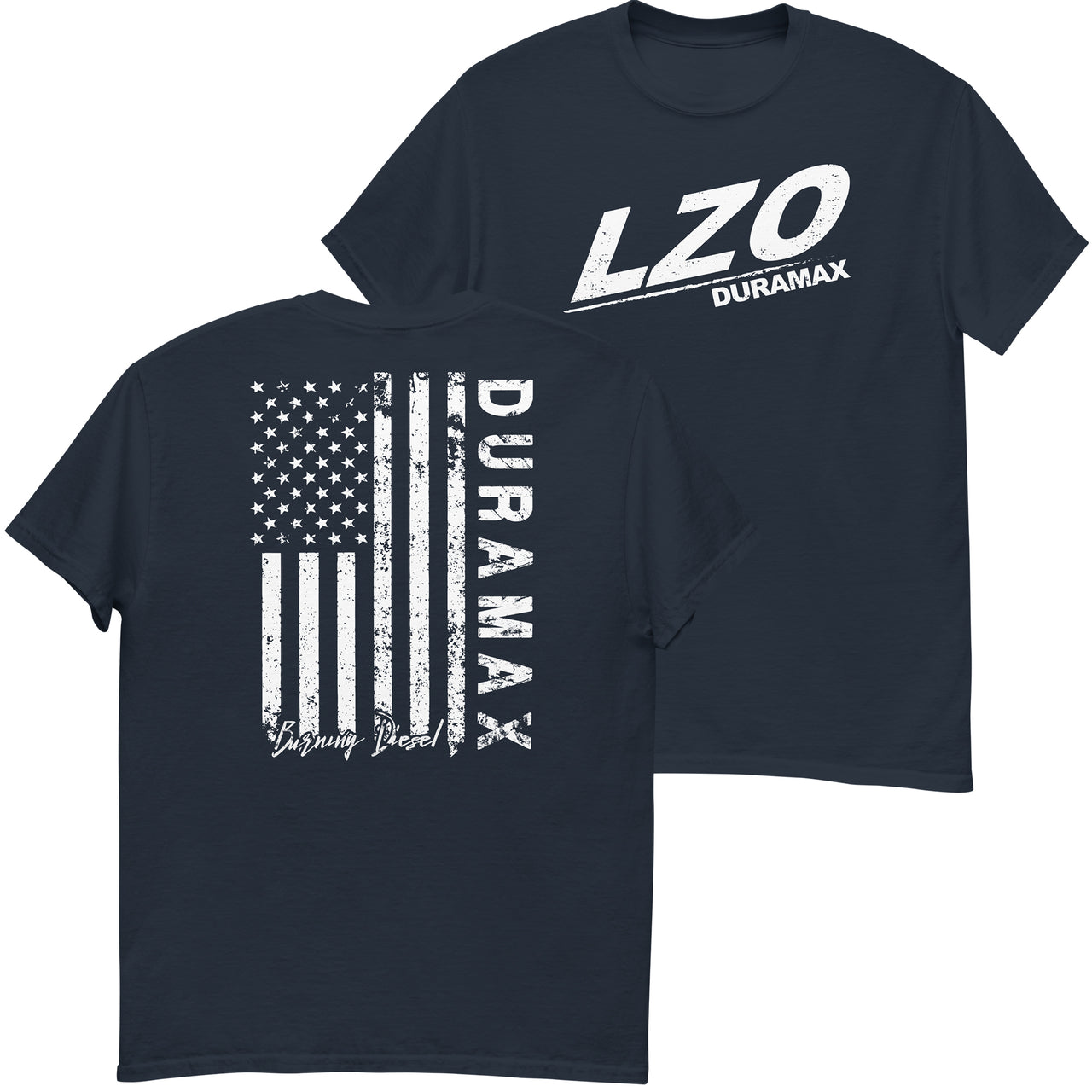 LZO Duramax T-Shirt With American Flag Design in navy