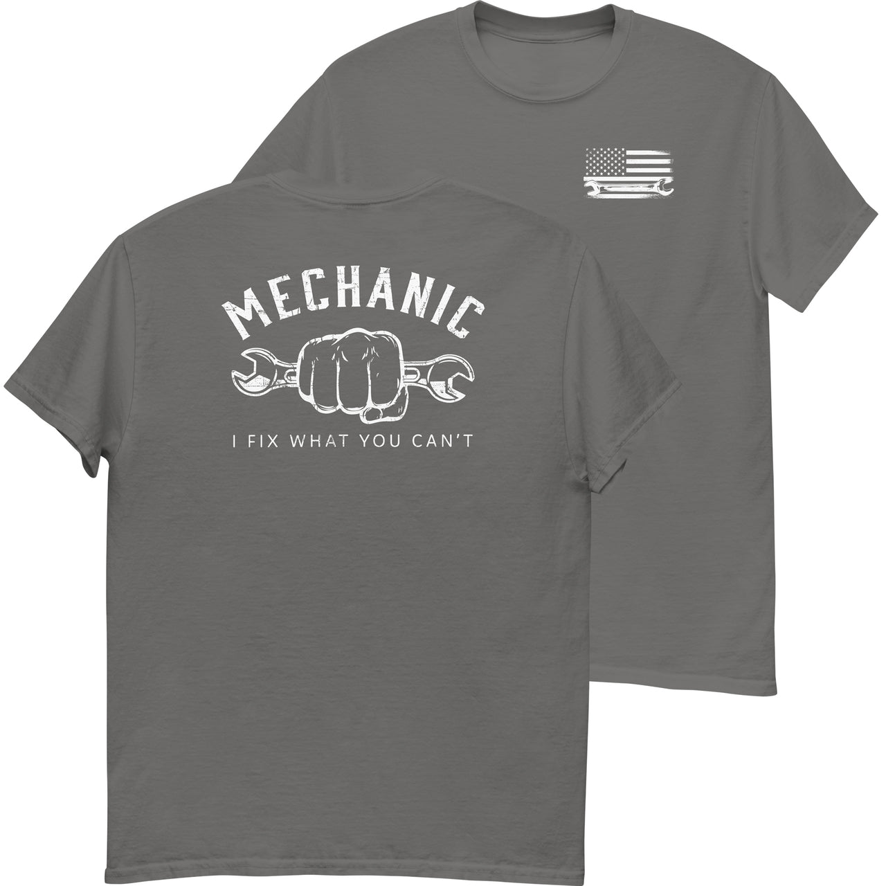 Mechanic T-Shirt - I Fix What You Cant in charcoal