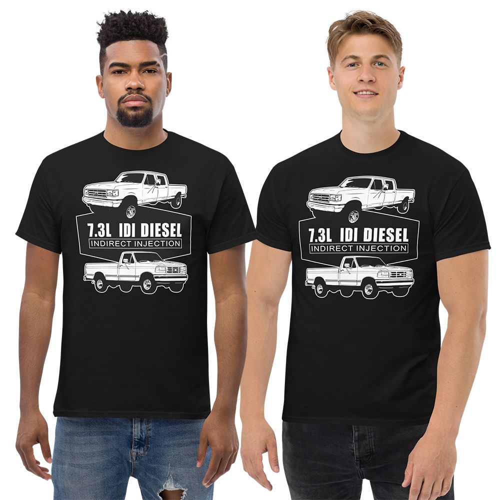men-modeling-73-IDI-Diesel-Truck-t-shirt-in-black