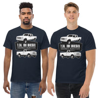 Thumbnail for men-modeling-73-IDI-Diesel-Truck-t-shirt-in-navy