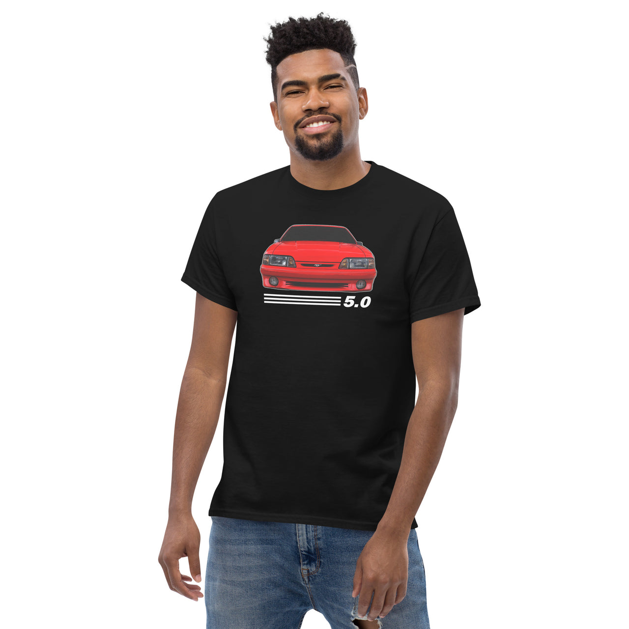 Fox Body Mustang 5.0 T-Shirt-In-Black-From Aggressive Thread