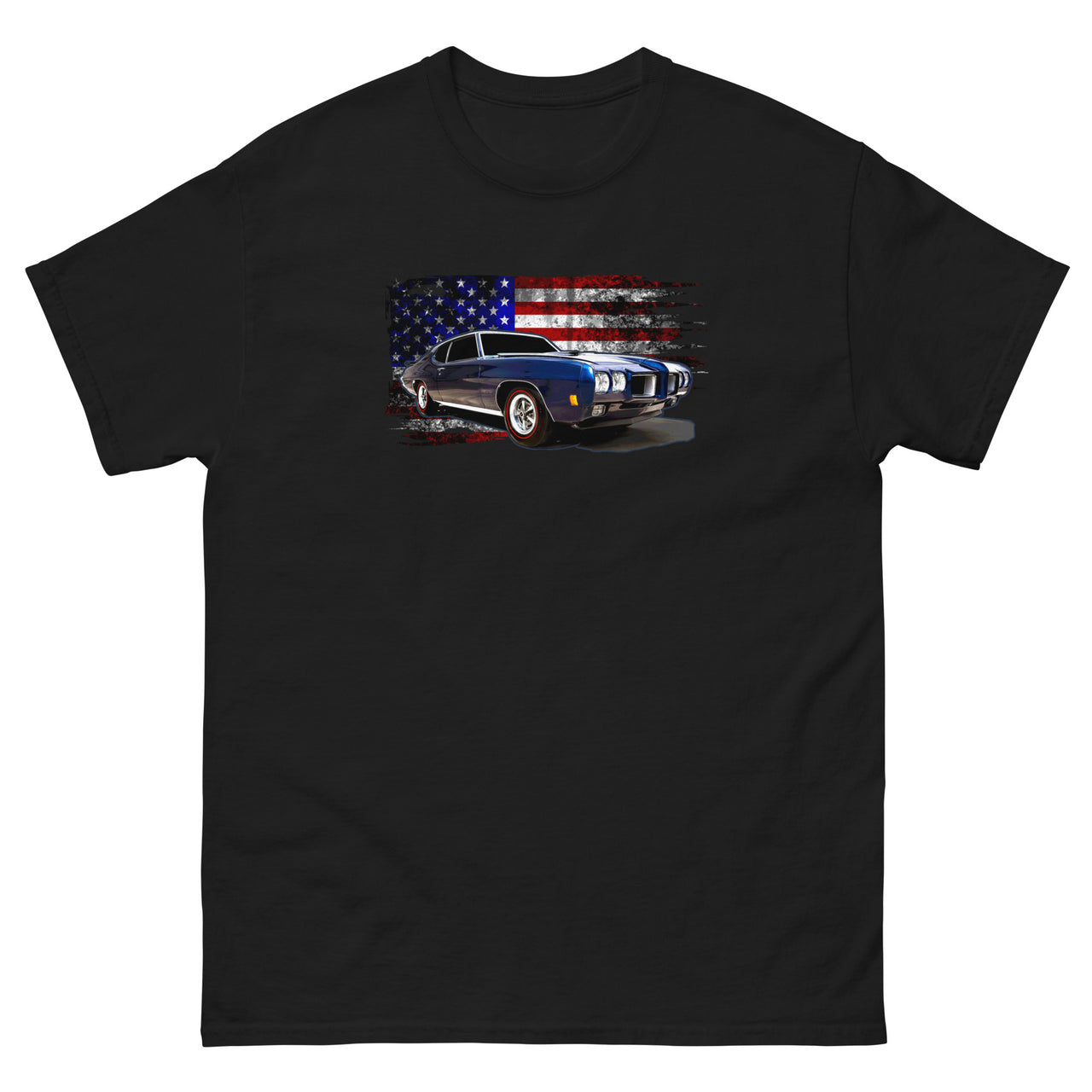 1970 GTO American Flag T-Shirt in black