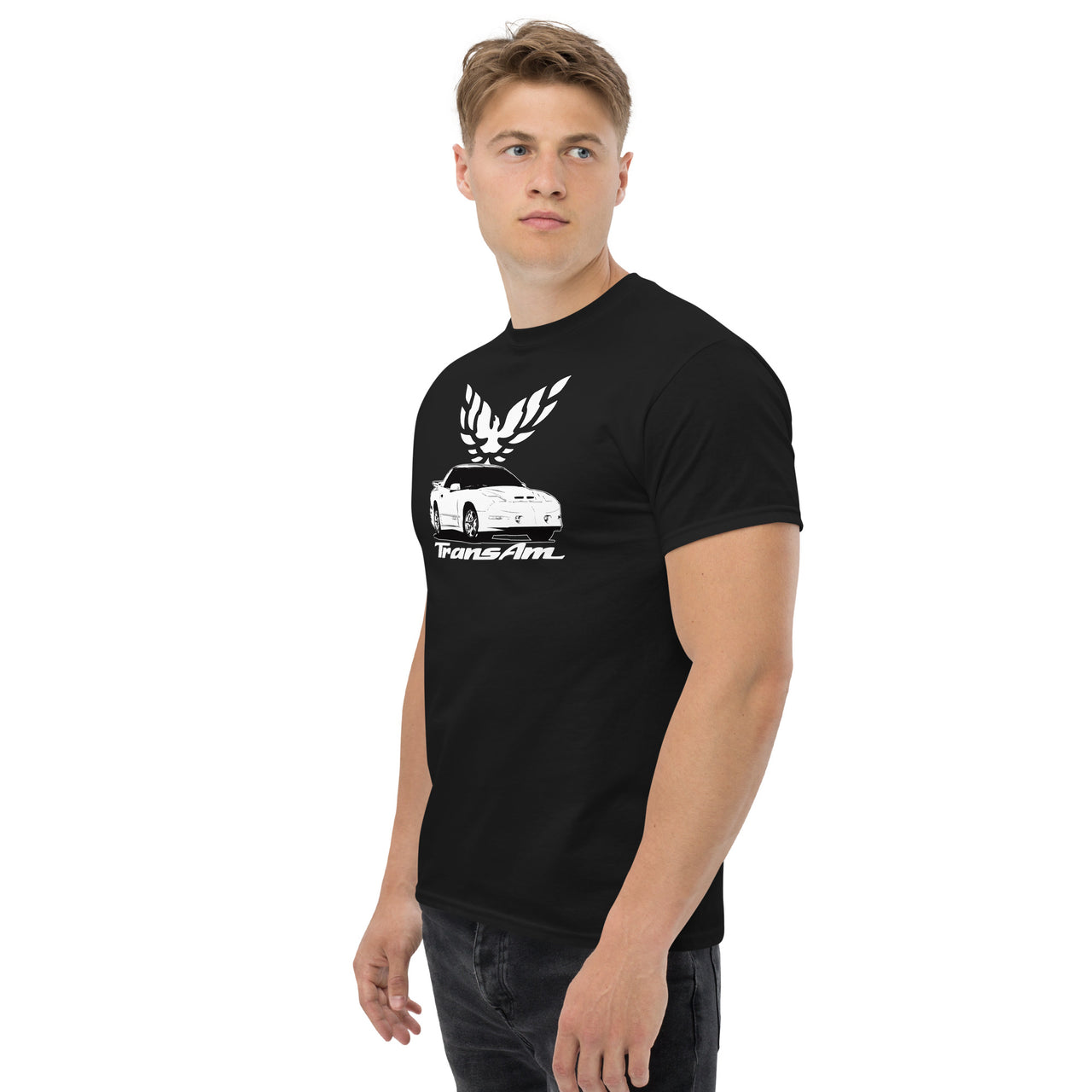 Early 4th Gen 1993-1997 Trans Am T-Shirt modeled in black