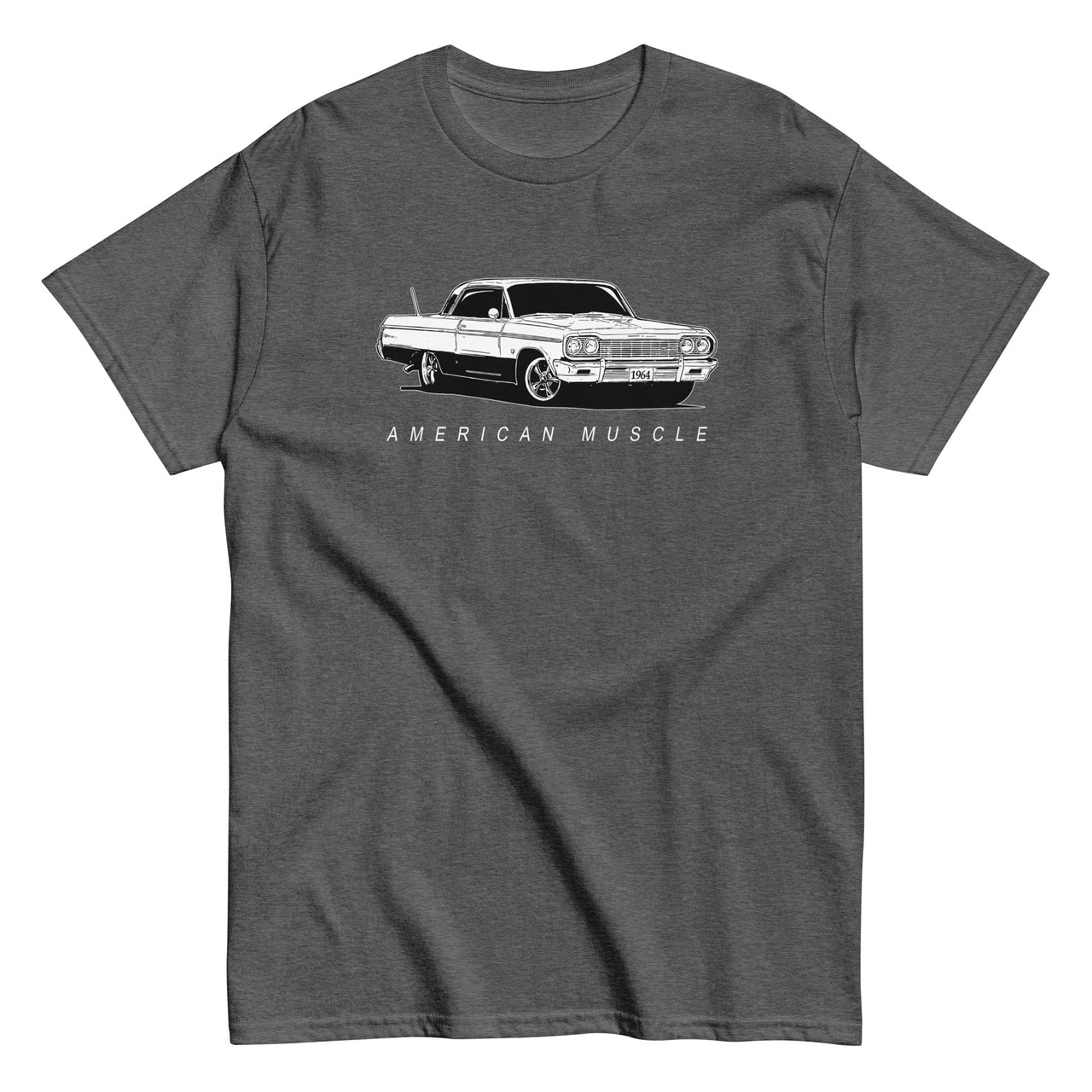 1964 Impala T-Shirt - American Muscle Car-In-Dark Heather-From Aggressive Thread