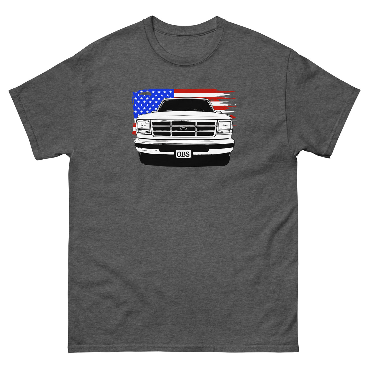 OBS Truck American Flag T-Shirt in grey