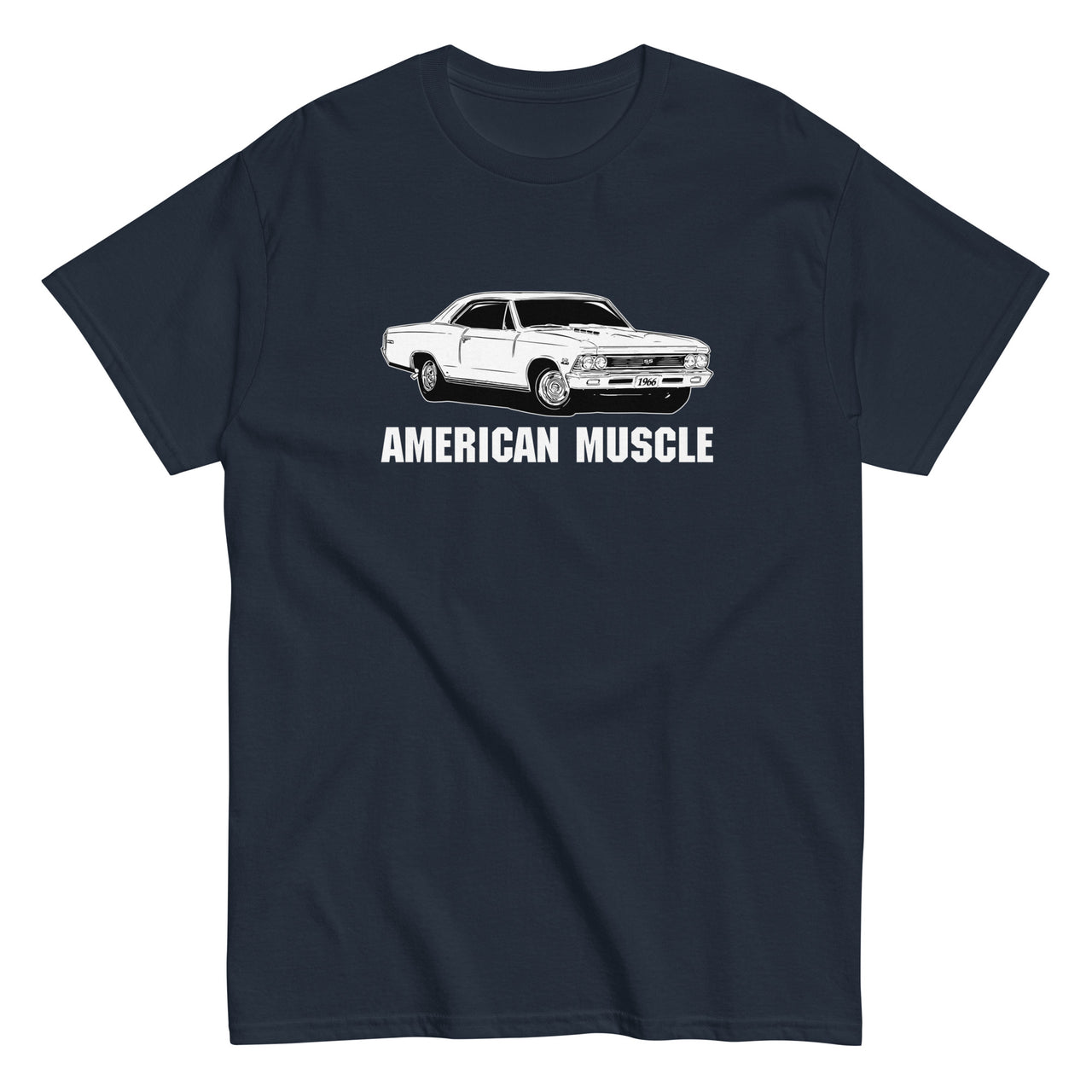 1966 Chevelle T-Shirt, American Muscle Car Tee-In-Navy-From Aggressive Thread